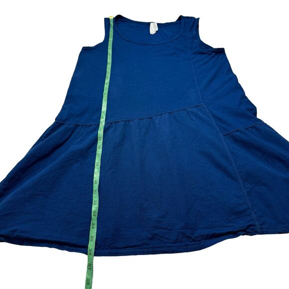 AMADI Anthropologie Royal Blue Cotton Sleeveless Asymmetric Dress Size Large - Picture 9 of 9